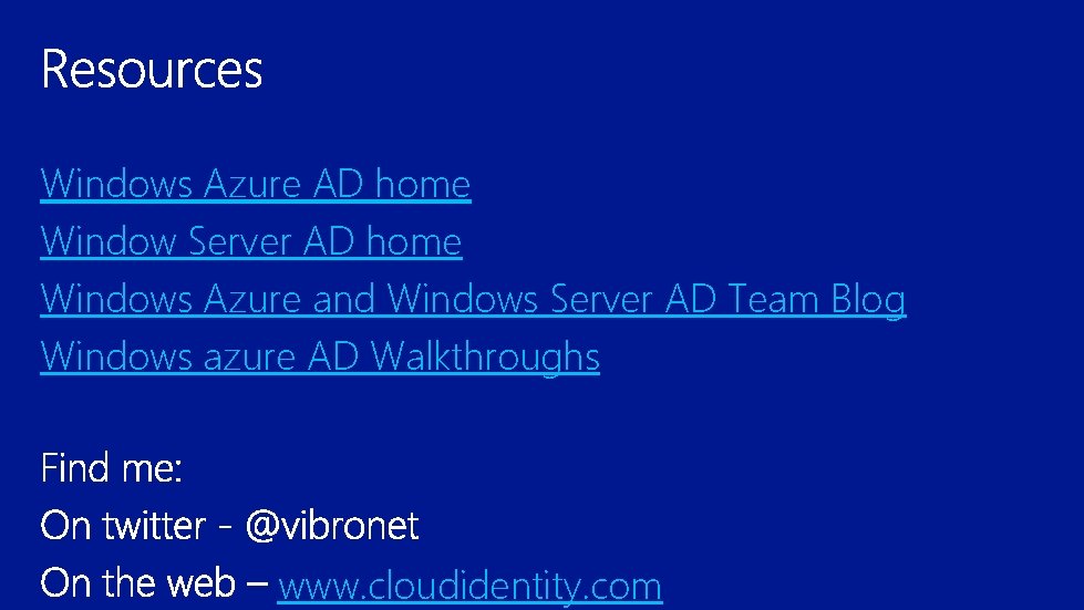 Windows Azure AD home Window Server AD home Windows Azure and Windows Server AD