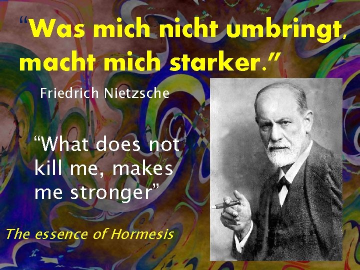 “Was mich nicht umbringt, macht mich starker. ” Friedrich Nietzsche “What does not kill