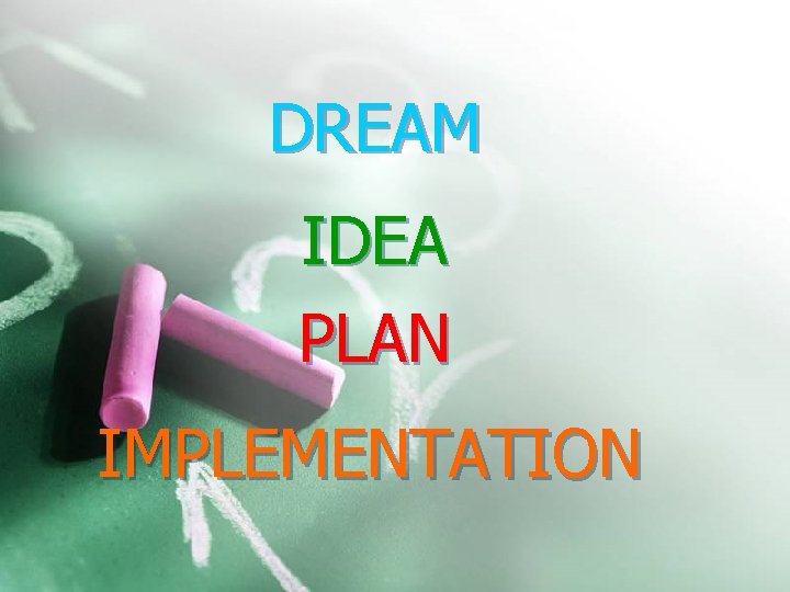 DREAM IDEA PLAN IMPLEMENTATION 1 