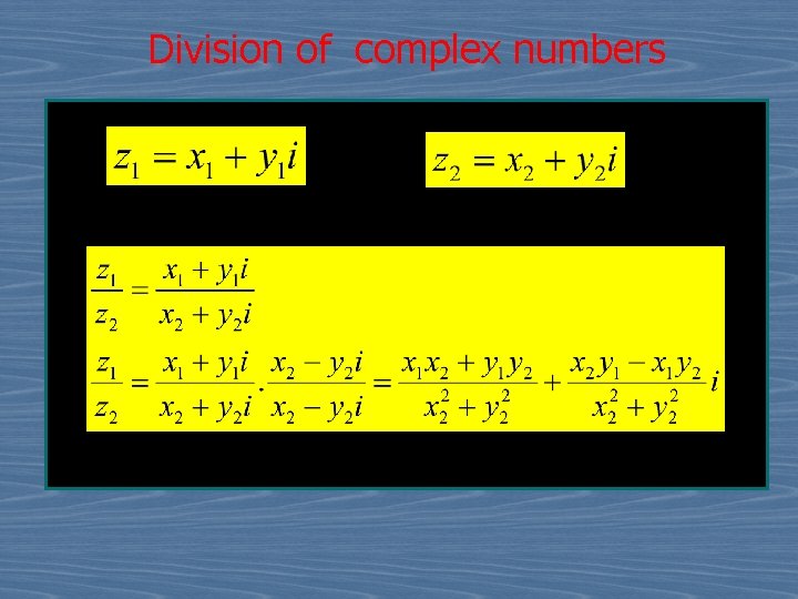 Division of complex numbers 