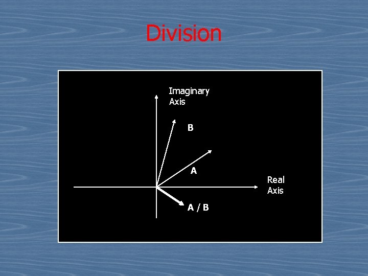 Division Imaginary Axis B A A / B Real Axis 