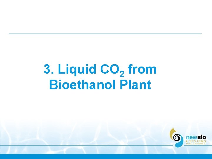 3. Liquid CO 2 from Bioethanol Plant 3. Liquid CO 2 from Bioethanol Plant