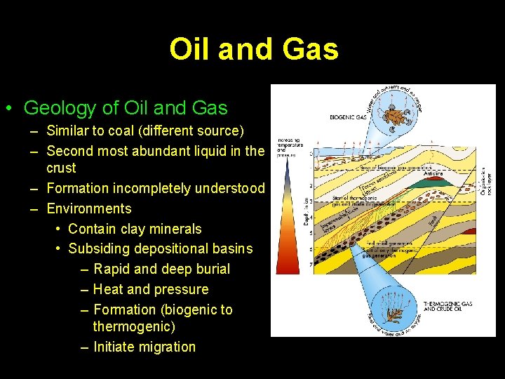 Oil and Gas • Geology of Oil and Gas – Similar to coal (different