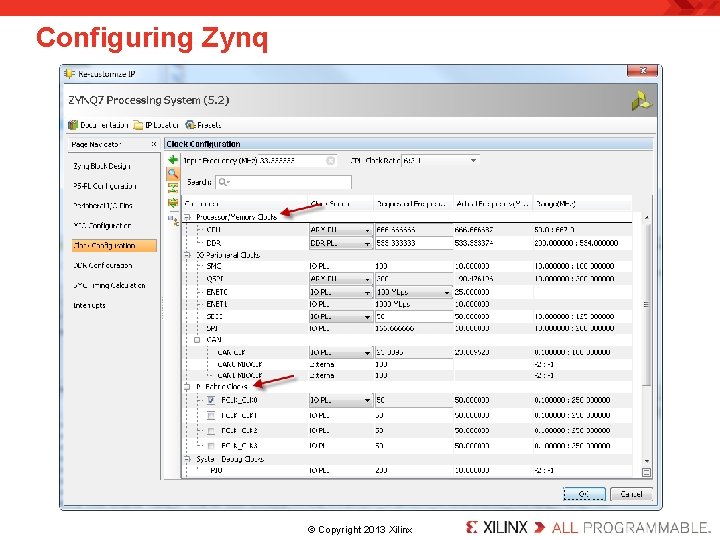 Configuring Zynq . © Copyright 2013 Xilinx. Configuring Zynq . © Copyright 2013 Xilinx.
