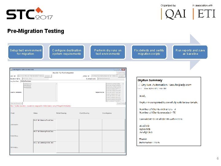 Pre-Migration Testing Setup test environment for migration Configure destination system requirements Perform dry runs