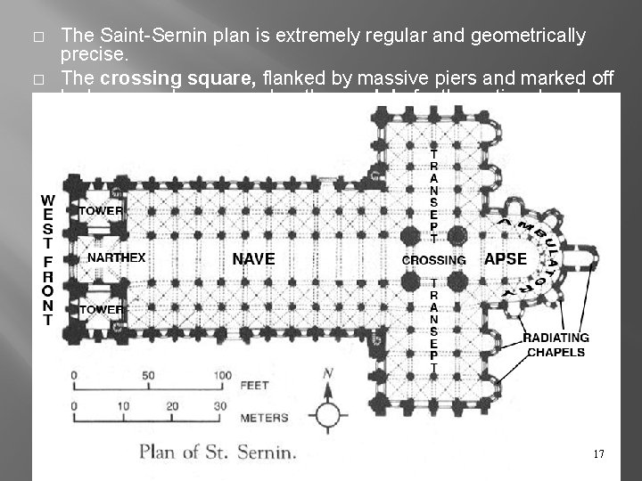� � The Saint-Sernin plan is extremely regular and geometrically precise. The crossing square,