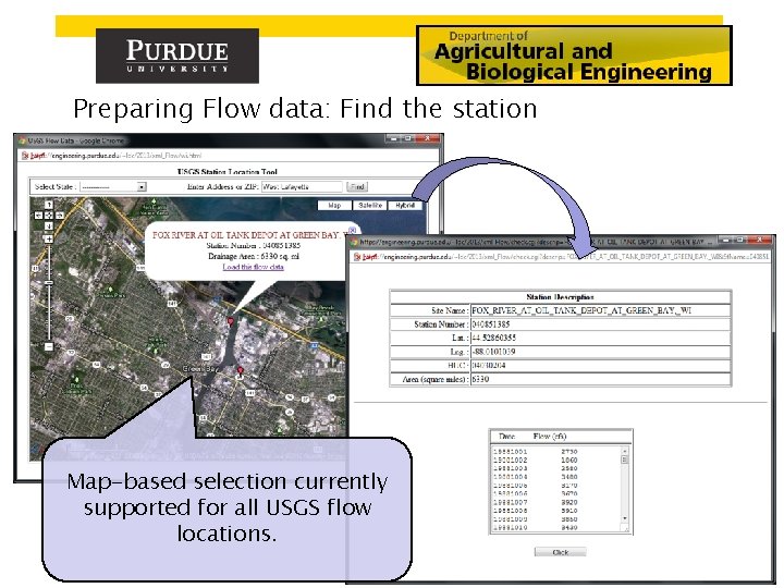 Preparing Flow data: Find the station Map-based selection currently supported for all USGS flow
