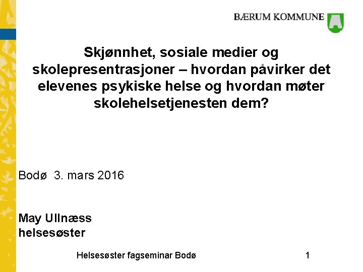 Skjønnhet, sosiale medier og skolepresentrasjoner – hvordan påvirker det elevenes psykiske helse og hvordan