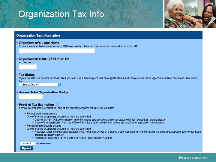 Organization Tax Info 