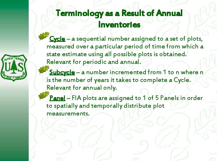 Terminology as a Result of Annual Inventories Cycle – a sequential number assigned to Terminology as a Result of Annual Inventories Cycle – a sequential number assigned to