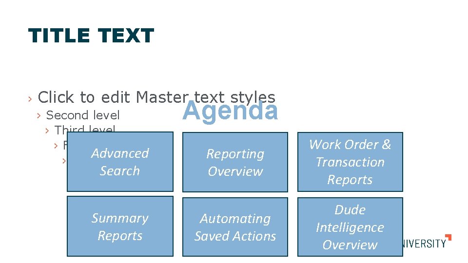 TITLE TEXT › Click to edit Master text styles › Second level › Third