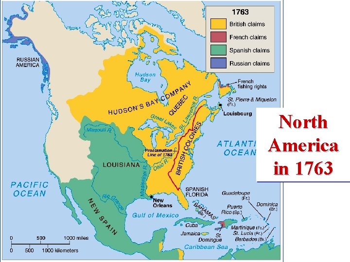 North America in 1763 