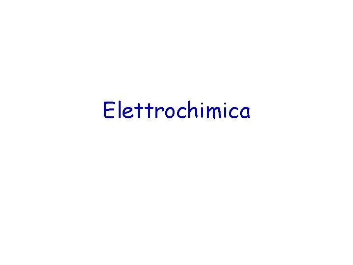 Elettrochimica 