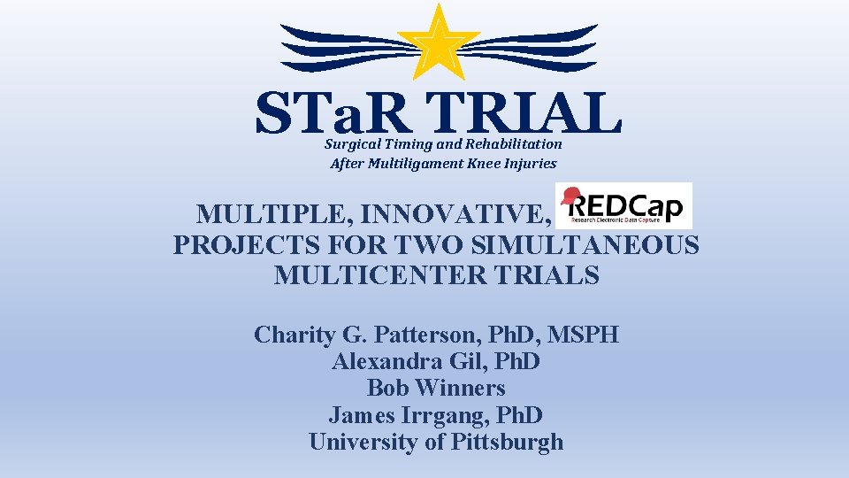 STa. R TRIAL Surgical Timing and Rehabilitation After Multiligament Knee Injuries MULTIPLE, INNOVATIVE, REDCAP