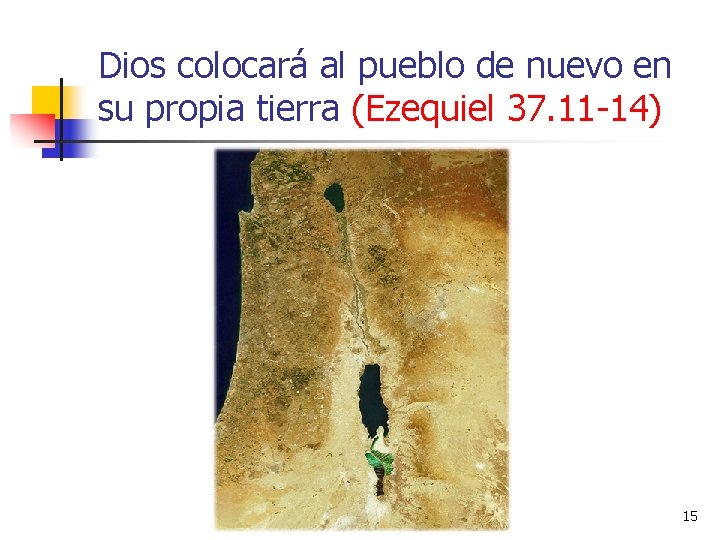 Dios colocará al pueblo de nuevo en su propia tierra (Ezequiel 37. 11 -14)