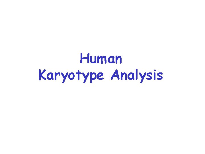 Human Karyotype Analysis 