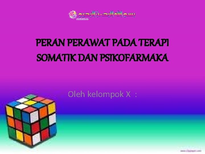 PERAN PERAWAT PADA TERAPI SOMATIK DAN PSIKOFARMAKA Oleh kelompok X : 