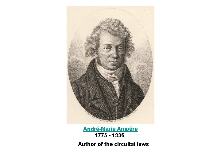 André-Marie Ampère 1775 - 1836 Author of the circuital laws 