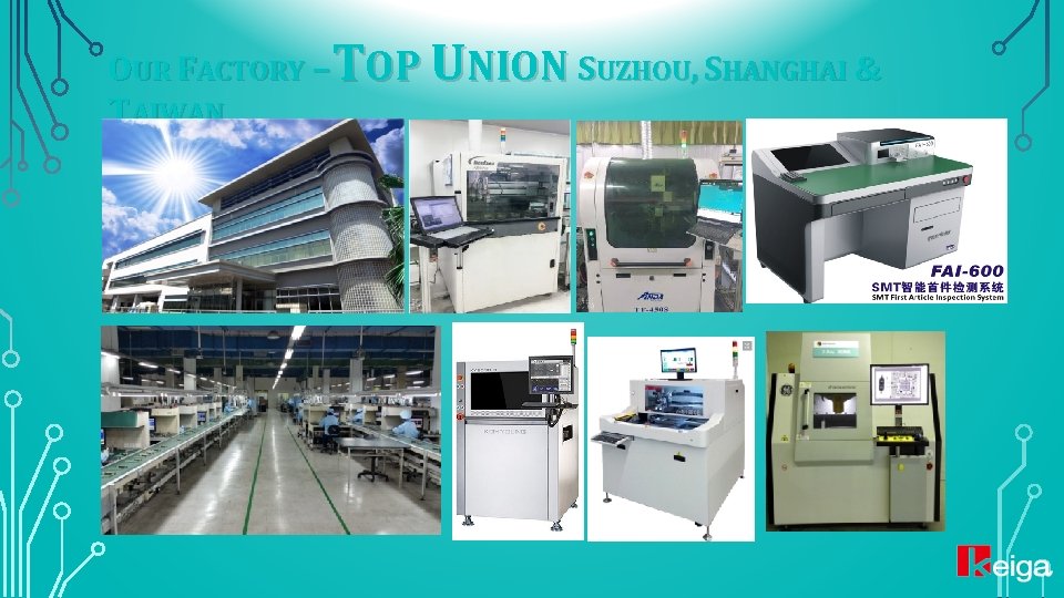 OUR FACTORY – TOP UNION SUZHOU, SHANGHAI & TAIWAN 