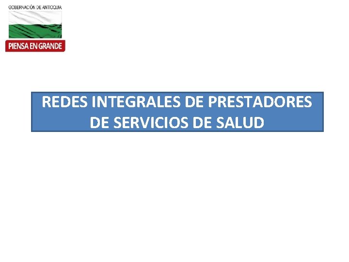 REDES INTEGRALES DE PRESTADORES DE SERVICIOS DE SALUD 