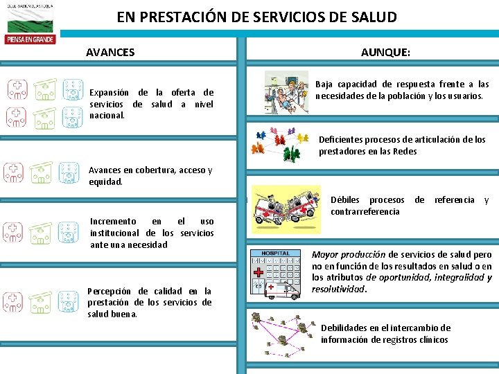 EN PRESTACIÓN DE SERVICIOS DE SALUD AVANCES Expansión de la oferta de servicios de