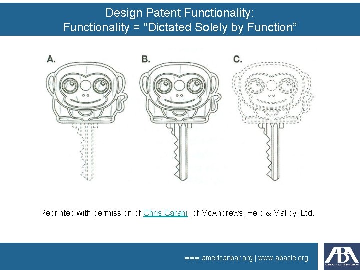 Design Patent Functionality: Functionality = “Dictated Solely by Function” Reprinted with permission of Chris Design Patent Functionality: Functionality = “Dictated Solely by Function” Reprinted with permission of Chris
