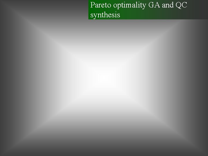 Pareto optimality GA and QC synthesis 