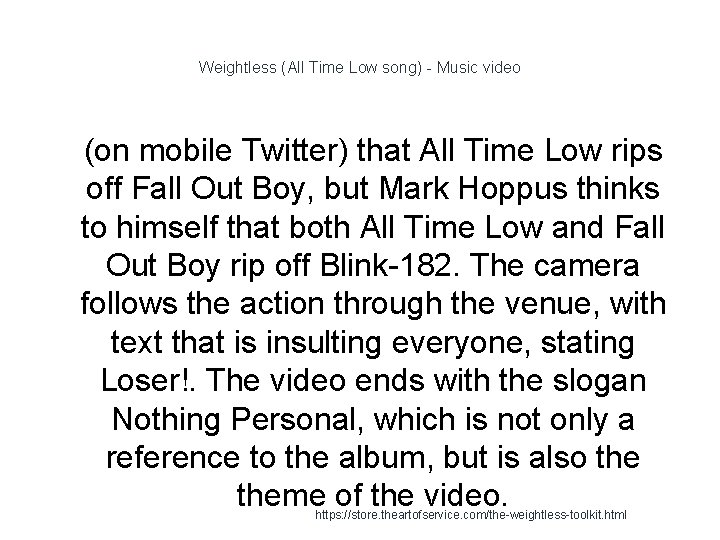 Weightless (All Time Low song) - Music video 1 (on mobile Twitter) that All