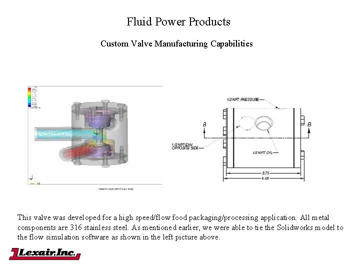 Fluid Power Products Custom Valve Manufacturing Capabilities This valve was developed for a high