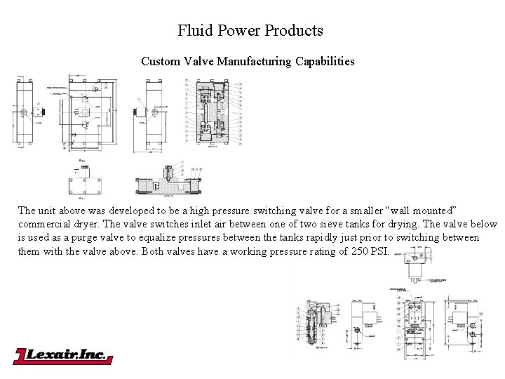 Fluid Power Products Custom Valve Manufacturing Capabilities The unit above was developed to be