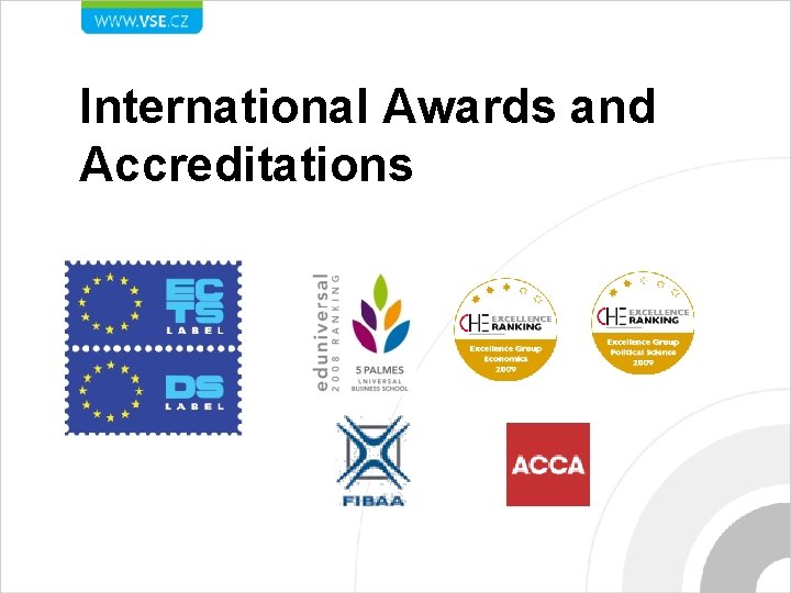International Awards and Accreditations 