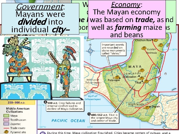 While the. Economy: Olmecs were in decline The Mayan around economy 400 BC, Mayans