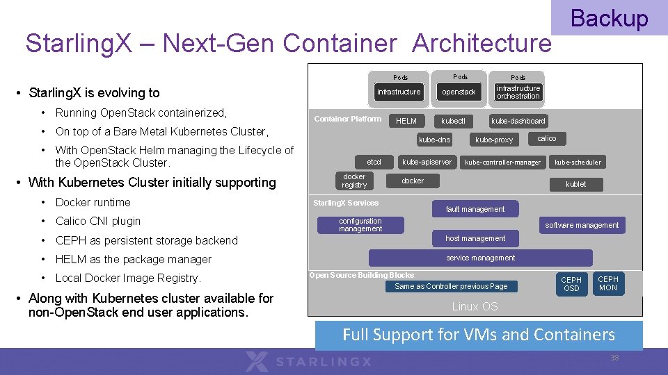 Backup Starling. X – Next-Gen Container Architecture • Starling. X is evolving to • Backup Starling. X – Next-Gen Container Architecture • Starling. X is evolving to •