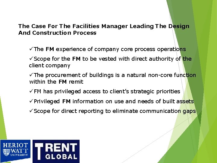 The Case For The Facilities Manager Leading The Design And Construction Process üThe FM The Case For The Facilities Manager Leading The Design And Construction Process üThe FM
