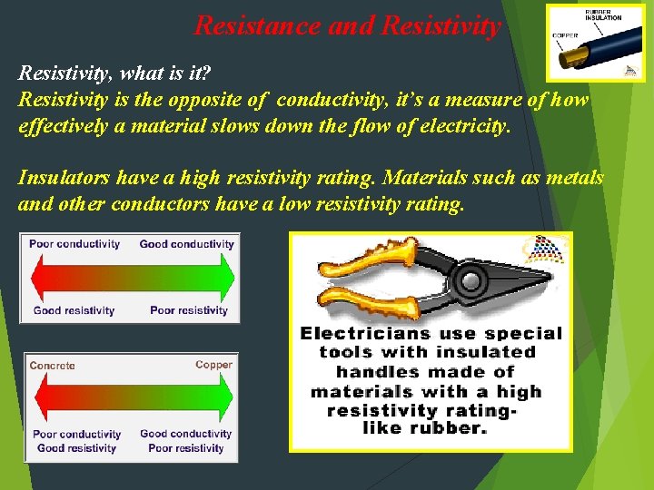 Resistance and Resistivity, what is it? Resistivity is the opposite of conductivity, it’s a