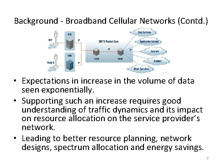 Background - Broadband Cellular Networks (Contd. ) • Expectations in increase in the volume