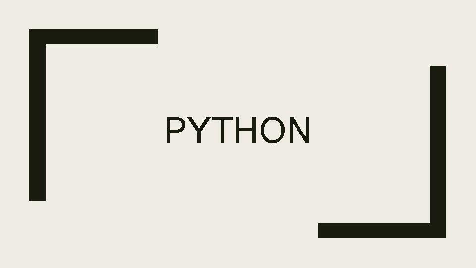 PYTHON 