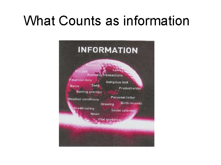 What Counts as information 