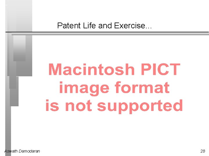 Patent Life and Exercise… Aswath Damodaran 28 