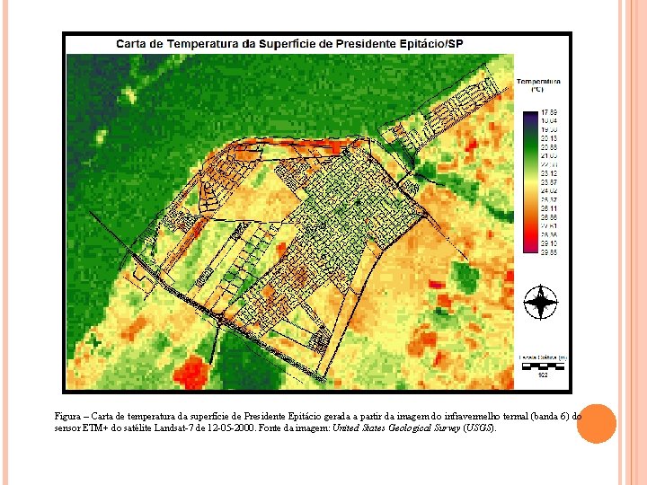 Figura – Carta de temperatura da superfície de Presidente Epitácio gerada a partir da