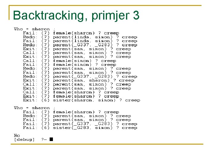 Backtracking, primjer 3 