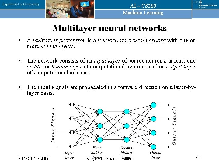 AI – CS 289 Machine Learning Multilayer neural networks • A multilayer perceptron is AI – CS 289 Machine Learning Multilayer neural networks • A multilayer perceptron is