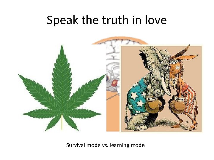 Speak the truth in love Survival mode vs. learning mode Speak the truth in love Survival mode vs. learning mode