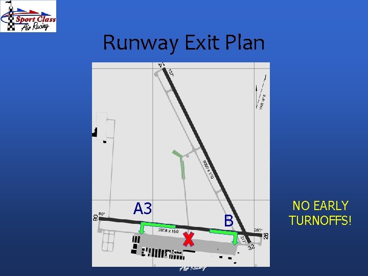 Runway Exit Plan A 3 B NO EARLY TURNOFFS! 