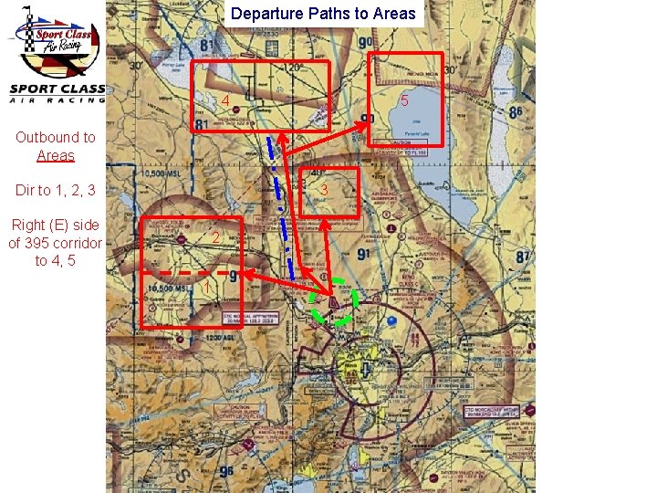 Departure Paths to Areas 4 5 Outbound to Areas Dir to 1, 2, 3