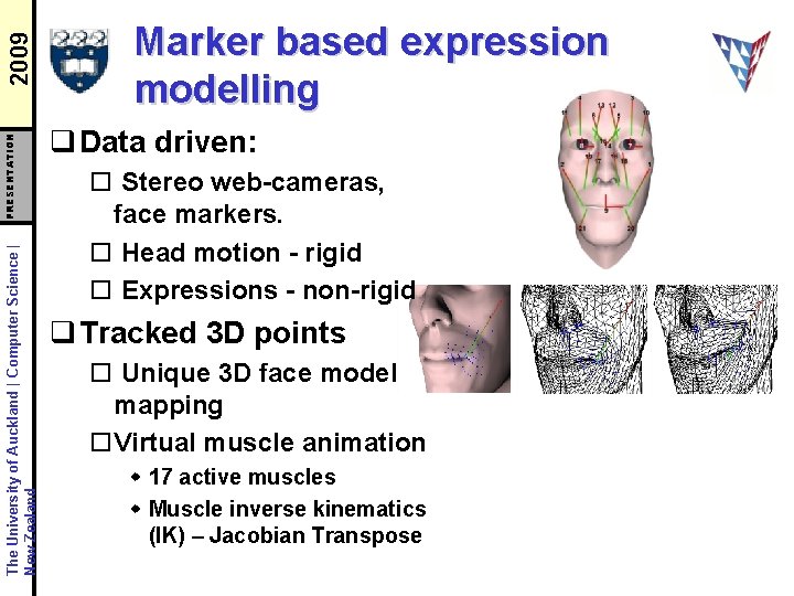 2009 PRESENTATION The University of Auckland | Computer Science | New Zealand Marker based