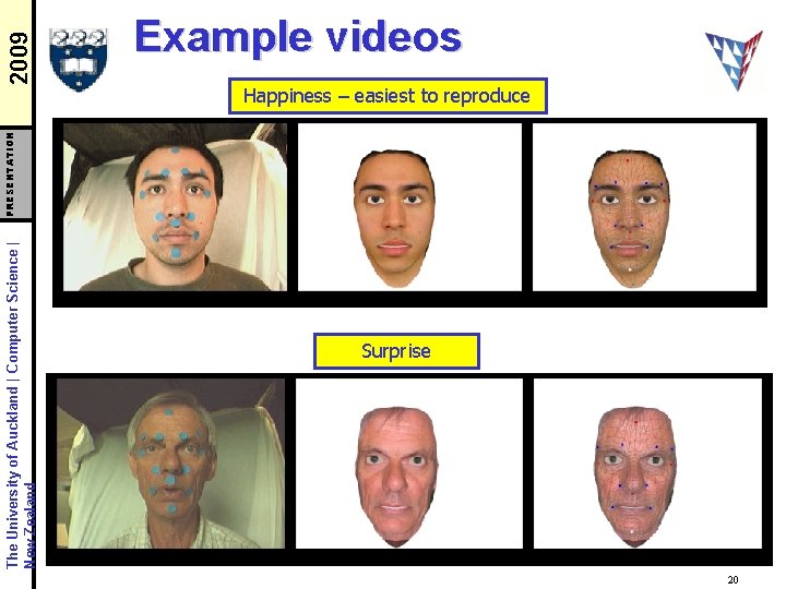 The University of Auckland | Computer Science | New Zealand PRESENTATION 2009 Example videos