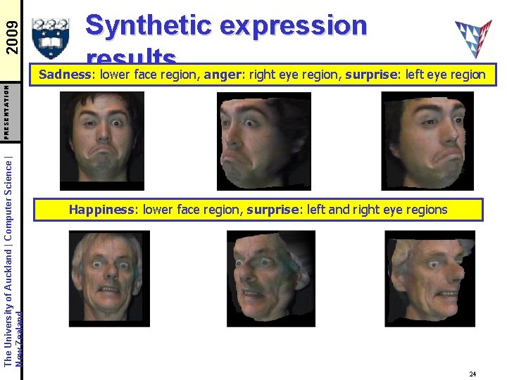 2009 The University of Auckland | Computer Science | New Zealand PRESENTATION Synthetic expression