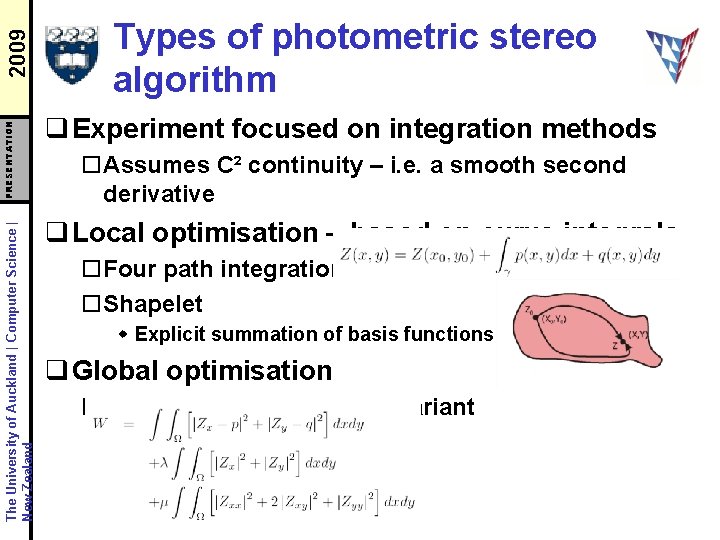 2009 PRESENTATION The University of Auckland | Computer Science | New Zealand Types of