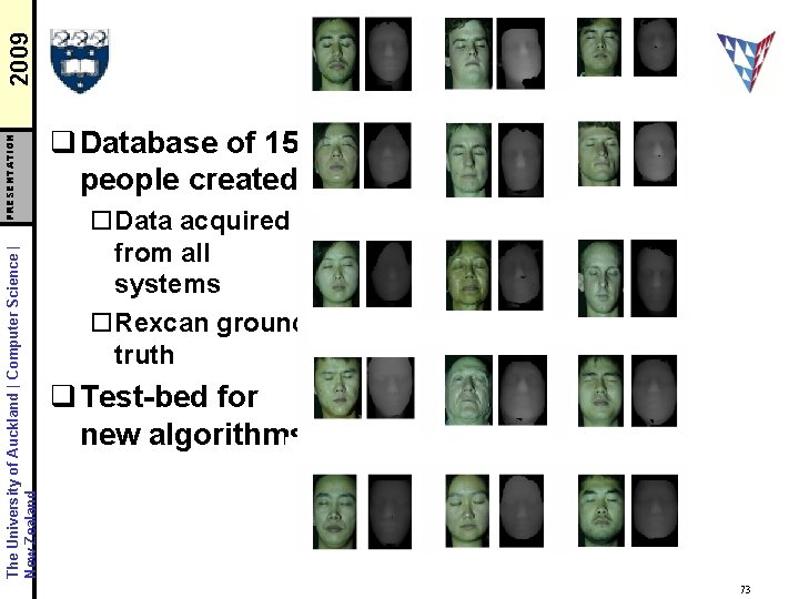 2009 PRESENTATION The University of Auckland | Computer Science | New Zealand q Database